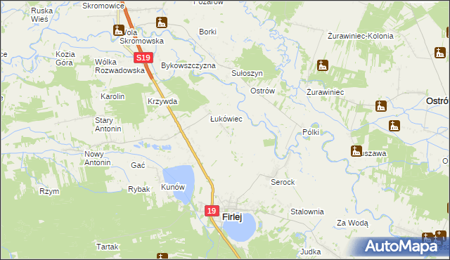 mapa Zagrody Łukówieckie, Zagrody Łukówieckie na mapie Targeo