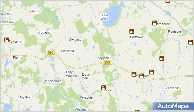 mapa Zajączki gmina Lubomino, Zajączki gmina Lubomino na mapie Targeo