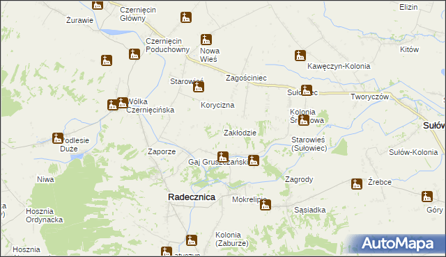 mapa Zakłodzie, Zakłodzie na mapie Targeo