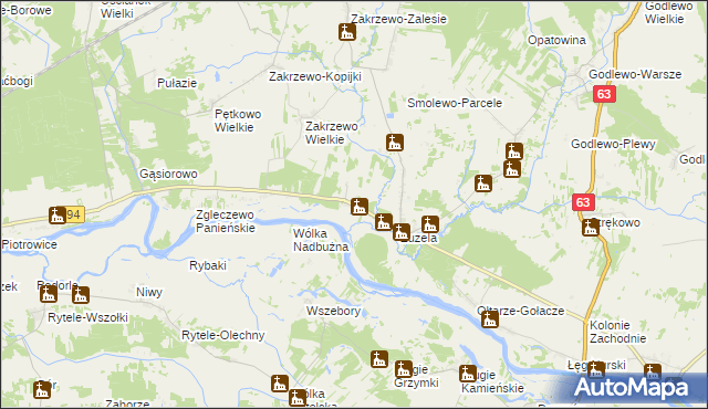 mapa Zakrzewo-Słomy, Zakrzewo-Słomy na mapie Targeo