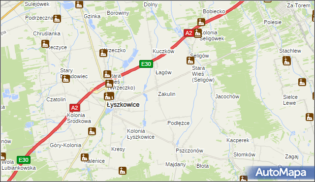 mapa Zakulin, Zakulin na mapie Targeo