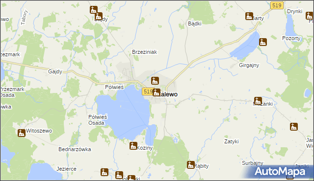 mapa Zalewo powiat iławski, Zalewo powiat iławski na mapie Targeo