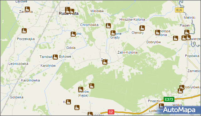 mapa Żalin, Żalin na mapie Targeo