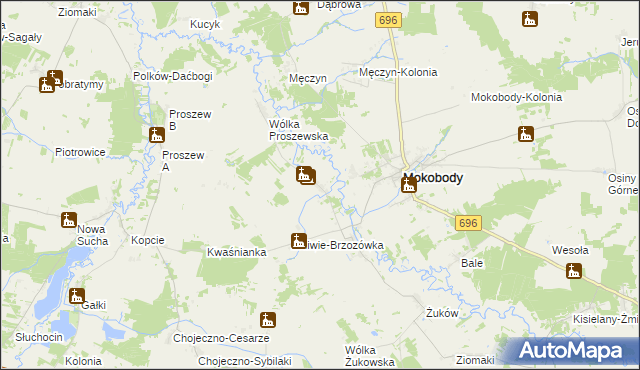 mapa Zaliwie-Szpinki, Zaliwie-Szpinki na mapie Targeo