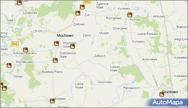 mapa Załszyn, Załszyn na mapie Targeo