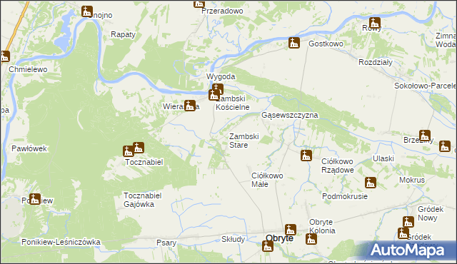 mapa Zambski Stare, Zambski Stare na mapie Targeo