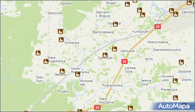 mapa Zamczysk gmina Sokółka, Zamczysk gmina Sokółka na mapie Targeo