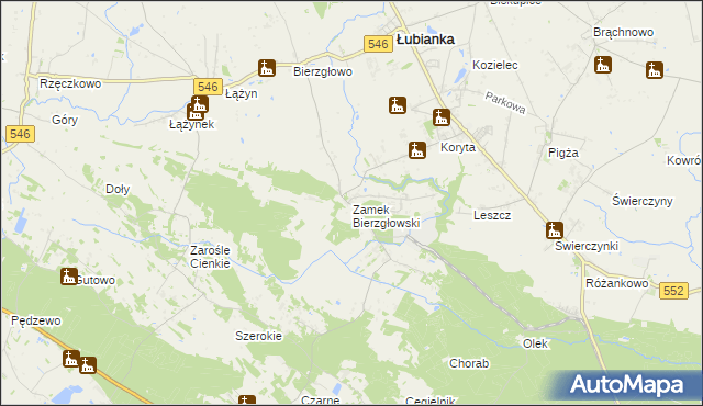 mapa Zamek Bierzgłowski, Zamek Bierzgłowski na mapie Targeo