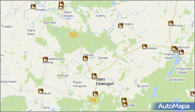 mapa Zamek gmina Stary Dzierzgoń, Zamek gmina Stary Dzierzgoń na mapie Targeo
