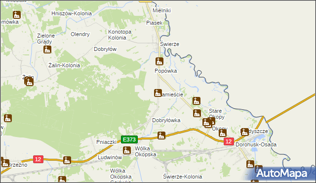 mapa Zamieście gmina Dorohusk, Zamieście gmina Dorohusk na mapie Targeo