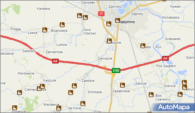 mapa Zamojsce, Zamojsce na mapie Targeo