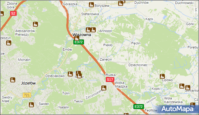 mapa Żanęcin, Żanęcin na mapie Targeo