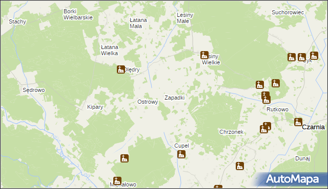 mapa Zapadki, Zapadki na mapie Targeo