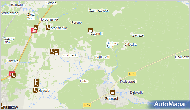 mapa Zapieczki, Zapieczki na mapie Targeo