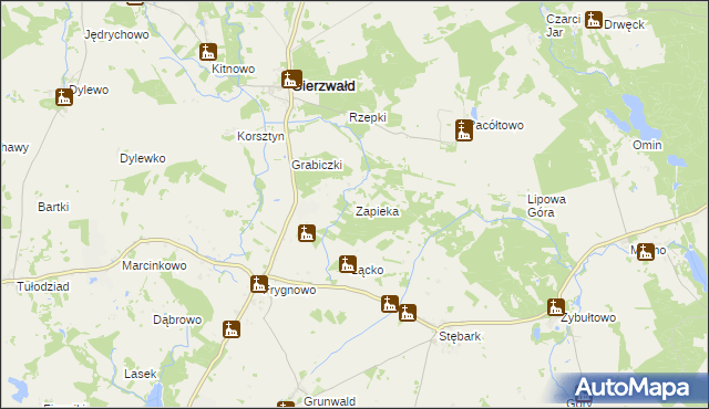 mapa Zapieka, Zapieka na mapie Targeo
