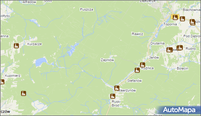 mapa Zapniów, Zapniów na mapie Targeo