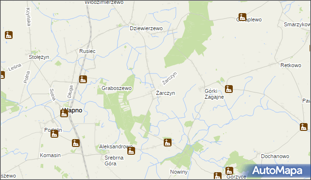 mapa Żarczyn gmina Kcynia, Żarczyn gmina Kcynia na mapie Targeo