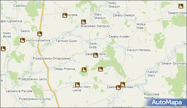 mapa Zaręby-Skórki, Zaręby-Skórki na mapie Targeo