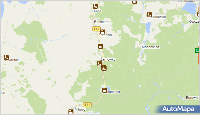 mapa Żarnówko, Żarnówko na mapie Targeo