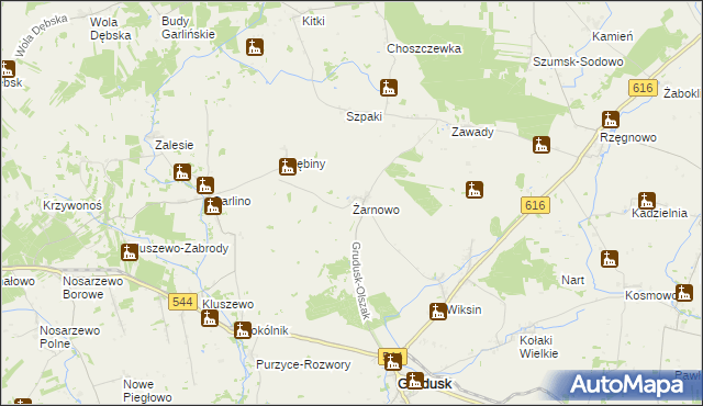 mapa Żarnowo gmina Grudusk, Żarnowo gmina Grudusk na mapie Targeo