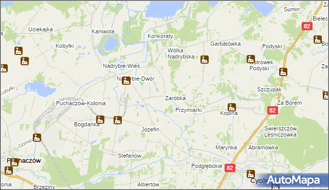 mapa Zaróbka, Zaróbka na mapie Targeo