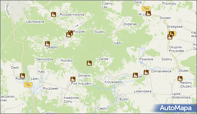 mapa Zarole, Zarole na mapie Targeo