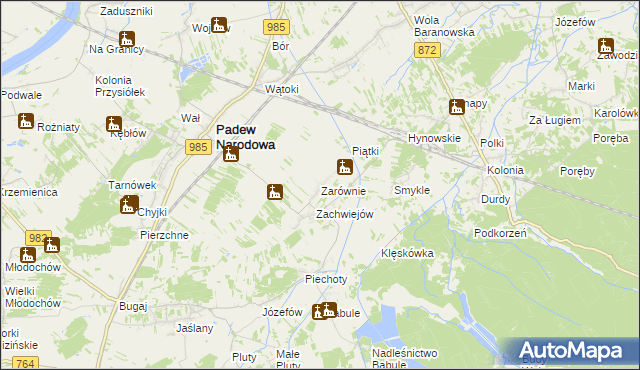 mapa Zarównie, Zarównie na mapie Targeo