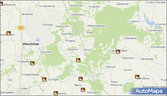 mapa Zaryń, Zaryń na mapie Targeo