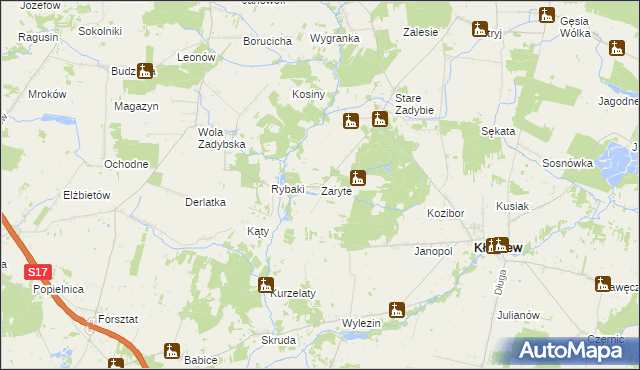 mapa Zaryte, Zaryte na mapie Targeo