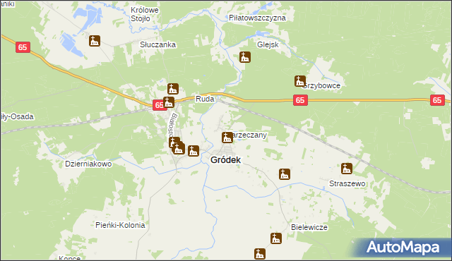 mapa Zarzeczany, Zarzeczany na mapie Targeo