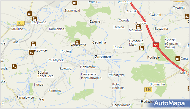 mapa Zarzecze powiat przeworski, Zarzecze powiat przeworski na mapie Targeo