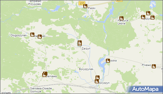 mapa Zarzyń, Zarzyń na mapie Targeo