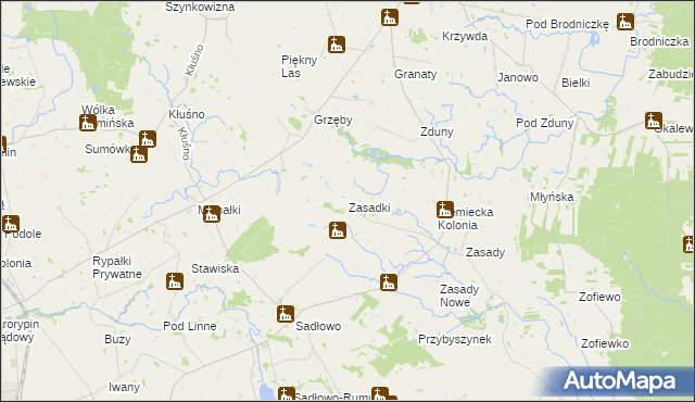 mapa Zasadki gmina Świedziebnia, Zasadki gmina Świedziebnia na mapie Targeo