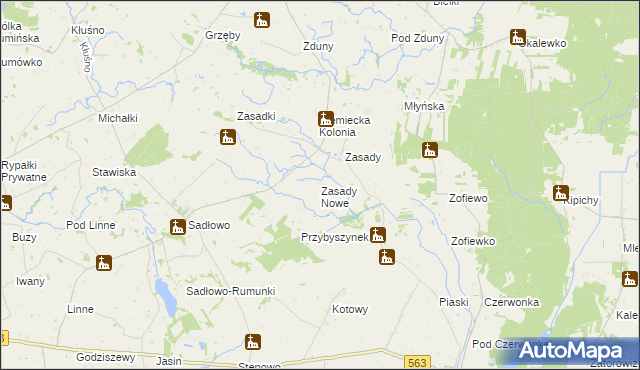 mapa Zasady Nowe, Zasady Nowe na mapie Targeo