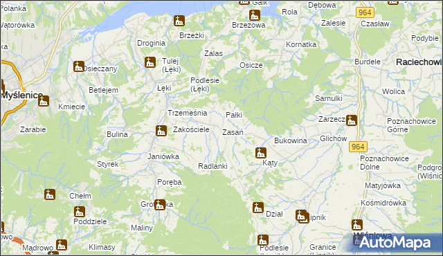 mapa Zasań, Zasań na mapie Targeo