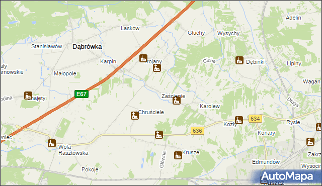 mapa Zaścienie, Zaścienie na mapie Targeo