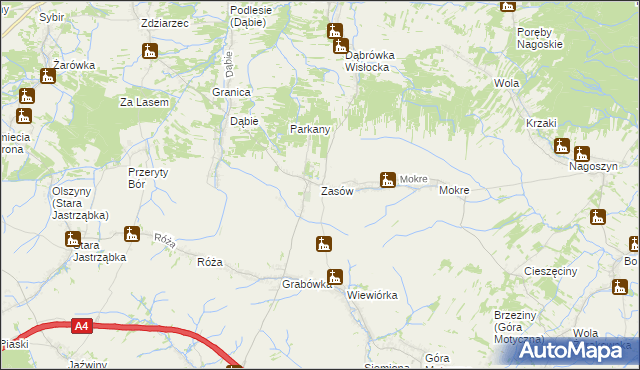 mapa Zasów, Zasów na mapie Targeo