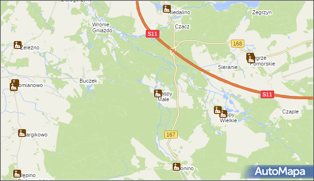 mapa Zaspy Małe, Zaspy Małe na mapie Targeo