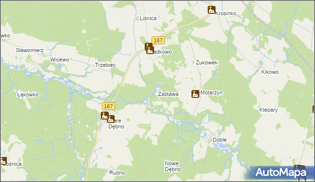 mapa Zastawa, Zastawa na mapie Targeo