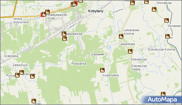 mapa Zastawek, Zastawek na mapie Targeo