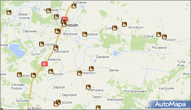 mapa Zastawie gmina Urszulin, Zastawie gmina Urszulin na mapie Targeo