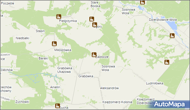 mapa Zastocze gmina Annopol, Zastocze gmina Annopol na mapie Targeo