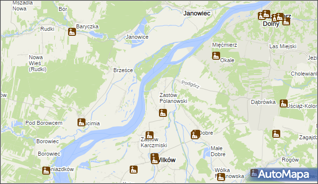 mapa Zastów Polanowski, Zastów Polanowski na mapie Targeo