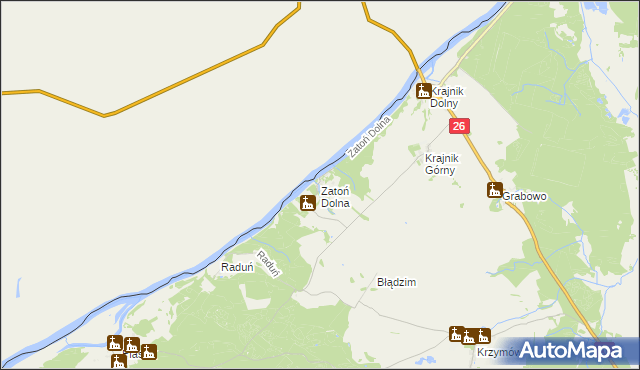 mapa Zatoń Dolna, Zatoń Dolna na mapie Targeo