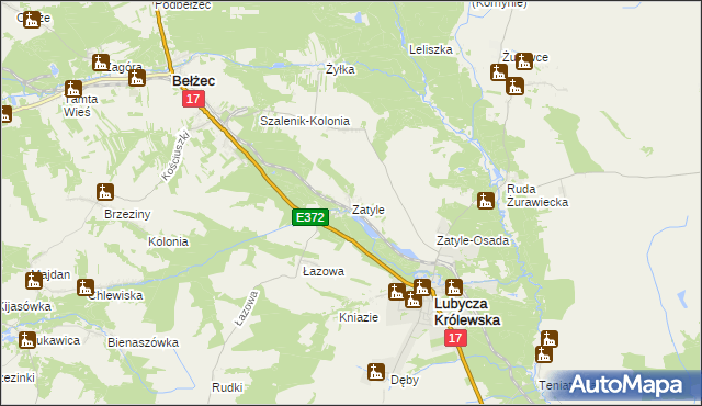 mapa Zatyle, Zatyle na mapie Targeo