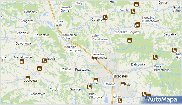 mapa Zawadka Brzostecka, Zawadka Brzostecka na mapie Targeo