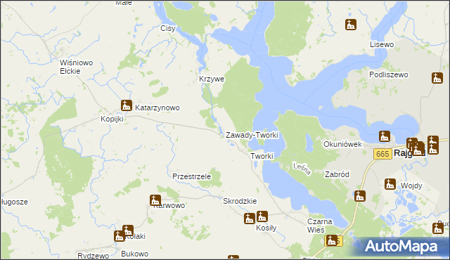 mapa Zawady-Tworki, Zawady-Tworki na mapie Targeo