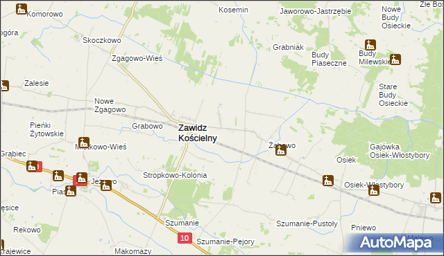 mapa Zawidz Mały, Zawidz Mały na mapie Targeo