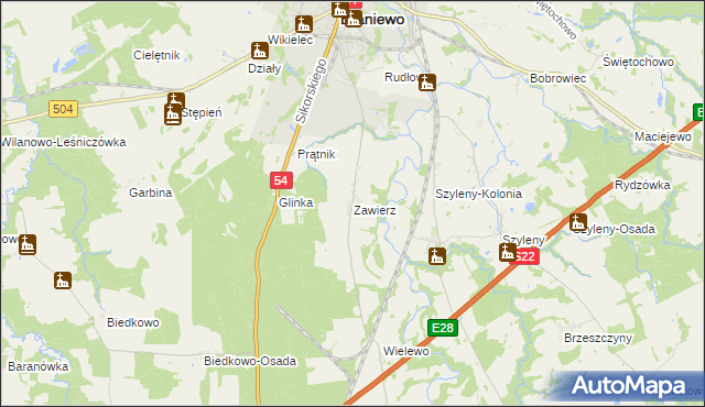 mapa Zawierz, Zawierz na mapie Targeo