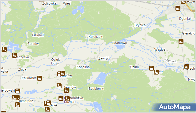 mapa Zawiść, Zawiść na mapie Targeo